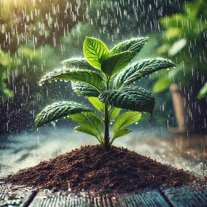 DALLE-2024-07-30-144314---A-square-image-of-a-larger-plant-being-watered-by-rain-The-plant-has-vibrant-green-leaves-and-is-planted-in-rich-dark-soil-Raindrops-are-falling-fjpg.png